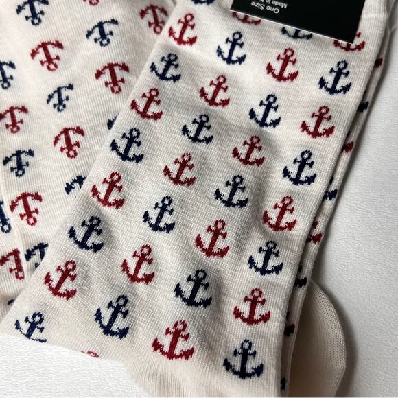 J.Crew Men's Crew Style Trouser Anchor Design Socks OS New with tag - Picture 5 of 8